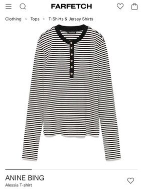 Anine Bing Alessia Long Sleeve Tee